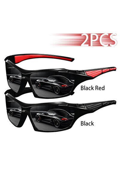 Choice5 BlackRed-Black 2PCS Fashion Color Splicing Vintage Driving Fishing Cy...