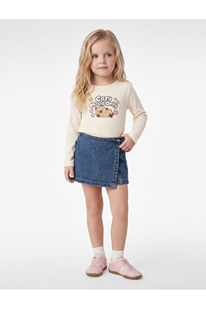 Koton Long Sleeve Crew Neck Camisole Printed T-Shirt