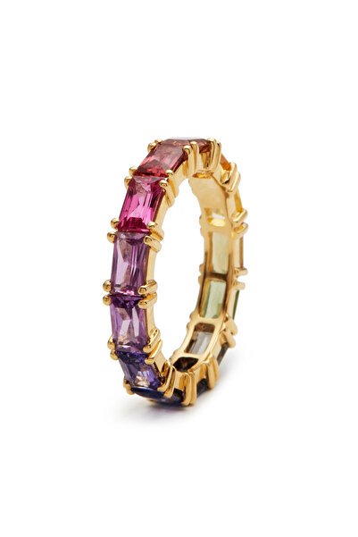 Choice 7 . F508 Huitan 5 Colors Shiny Cubic Zircon Women Rings Gold Color Fem...