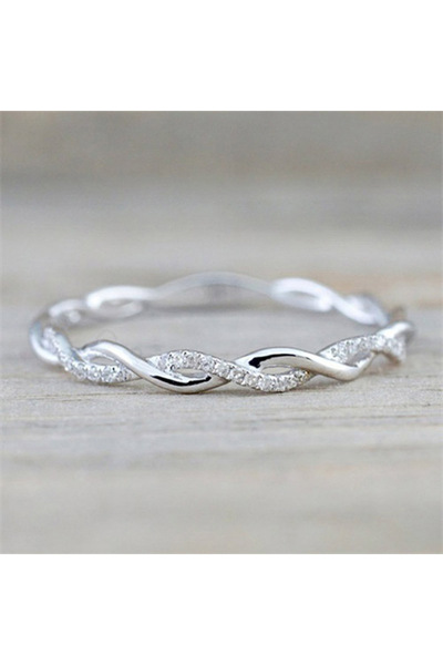 Choice 6 Q311 Huitan Simple Stylish Women Thin Rings Fancy Twist Band Shiny C...