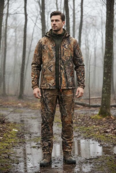 WİDİ Tagon Softshell (Su Geçirmez) Orman Desen Avcı Pantolon