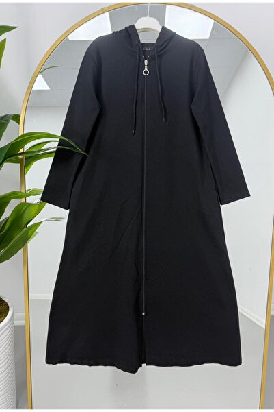 VOLT CLOTHİNG Hooded Long Zipper Cardigan