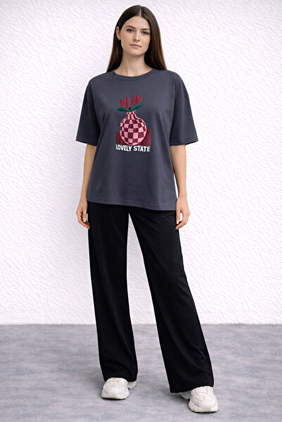 ZAVIXO Women's Oversize 2-Piece Set 100% Cotton Comfortable Design Casual Style
