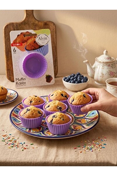 QesQin 6lı Silikon Muffin Kalıbı Kek Cupcake Kalıbı Yapışmaz Isıya Dayanıklı ...