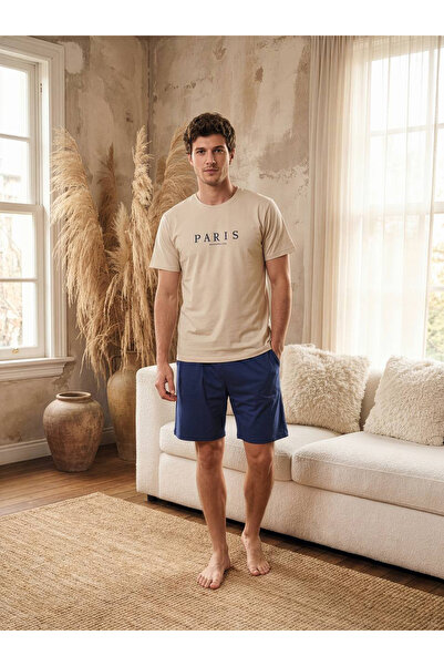 SEBOTEKS 100% Βαμβάκι τεμάχια κοντομάνικο Με τσέπες ανδρικό σετ πιτζάμες με σ...