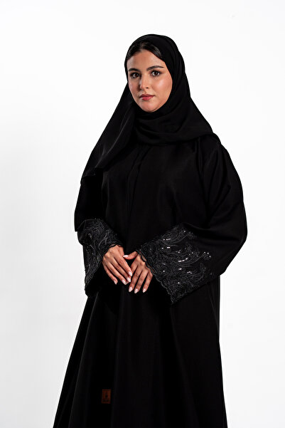 Hasnaa Abaya عباية ريوف اسود شك كرستال