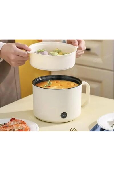 Generic K R M Electric Cooking Pot, Safe Material with Non-Stick Coating, Whi...