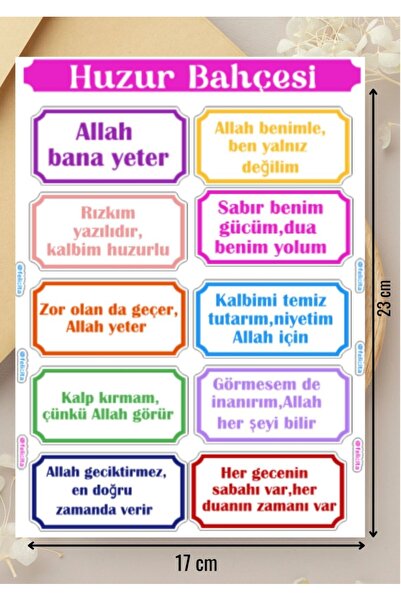 Felicita Huzur Bahçesi Etiketleri İslami Olumlama Manifesto Defter Süsleme He...