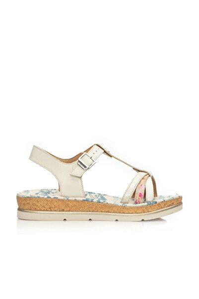 UrbanShoes Sandale dama cu talpa joasa din piele naturala - 492 Bej box