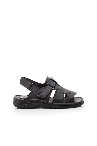 UrbanShoes Sandale barbati din piele naturala, Leofex - 323 negru box