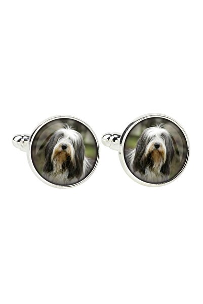 Art - Dog Bearded Collie - cufflinks, a shirt accessory, a shirt pendant from...