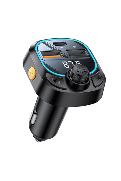 Yesido Modulator FM și încărcător auto (Y70) - USB-C + USB-A cu două porturi,...