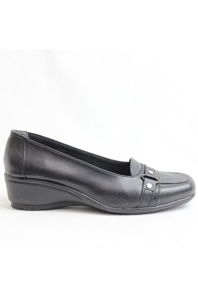 Obucca Black Skin Flat Casual Mother Shoes