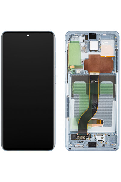 Samsung Display cu touchscreen Galaxy S20+ 5G G986/ S20+ G985, cu ramă, Albas...