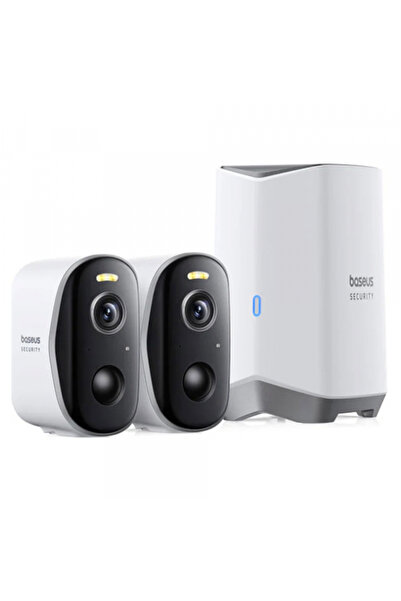 Baseus N1 Plus Κάμερα Παρακολούθησης, Wi-Fi, 2K, IP67, Εξωτερικού Χώρου, Σετ ...