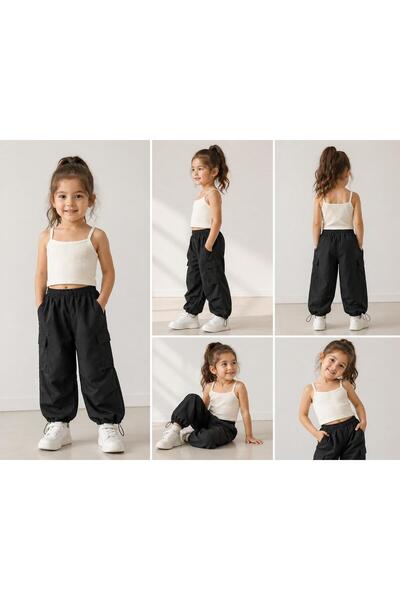 elzo collection Girl's Cargo Pants Set