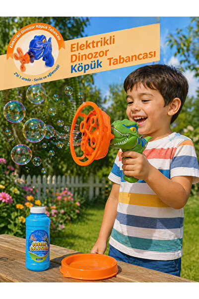 hak-iş oyuncak Pilli Dinozor Baloncuk Tabancası