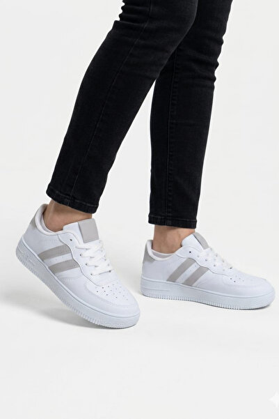 Nubbock Jerry White Gray Unisex Air Sole Daily Lace-Up Sports Shoes Nk4206