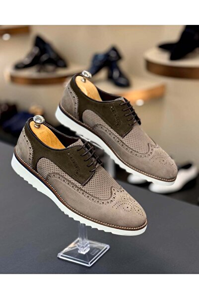 TerziAdemAltun Italian Style Internal and External Natural Leather Nubuck Men...