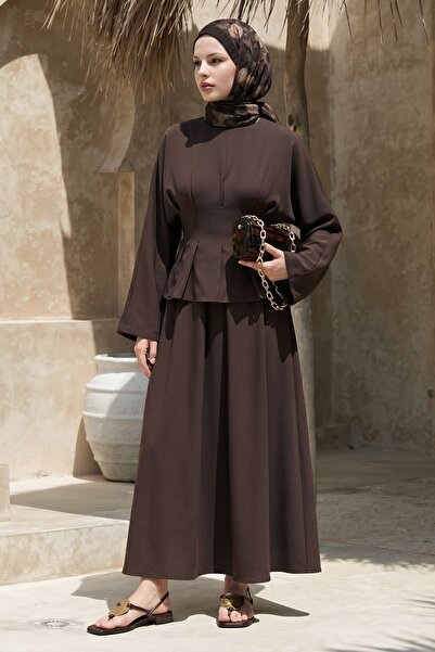 InStyle Σετ με δεμένη μπλούζα με δέσιμο στη μέση και μανίκια νυχτερίδας σε αν...