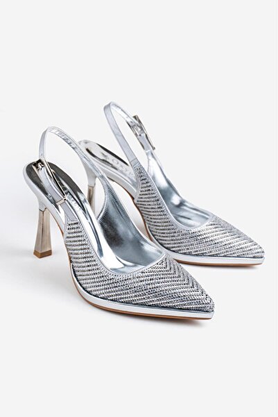 Oxygen Moda Women's Evening Dress Shoes with Stone Print and 9cm Classic Heels