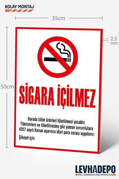 LEVHADEPO (SGR01) Sigara İçilmez Uyarı Levhası 35X50 Dekota