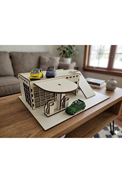 My Kids Room Ahşap Oyuncak Benzinlik Ve Garaj