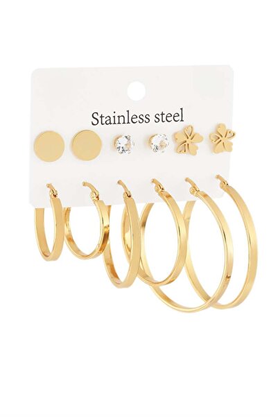 Bozhi Ring Stainless Steel Gold Daily Elegance Set Earrings Stylish Gift
