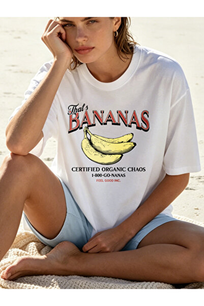 Fleck تي شيرت نسائي مطبوع عليه That's Bananas Certified Organic Chaos Graphic...