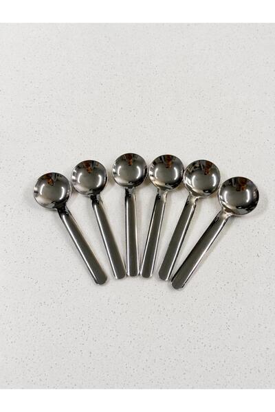 Bev Kitchen 6'lı Lüks Paslanmaz Çelik Baharat Kaşığı Seti - Mini Boy Kavanoz Kaşığı 8 cm