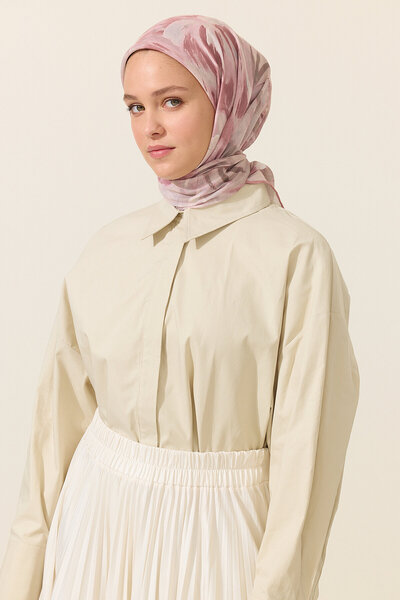 cs camellia scarf Eșarfă moale cusută manual - Pudră