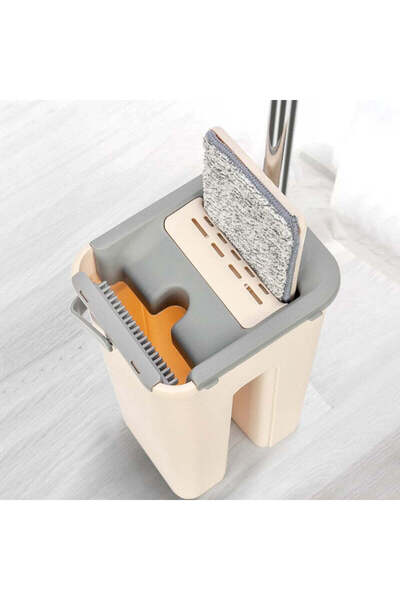 OEM Mop Set with Bucket and 2 Microfiber Refills - Adjustable Aluminum Handle