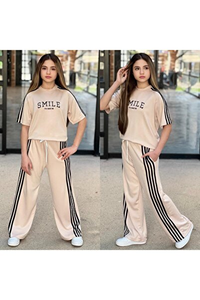 zavera for kids Κοριτσίστικο Σετ Φόρμας Oversize με Κεντητές Ρίγες και Λεπτομ...