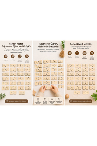 münzevi Montessori Ahşap Büyük-Küçük Harf Eşleme/alfabe Harf Eşleme Eğitici M...