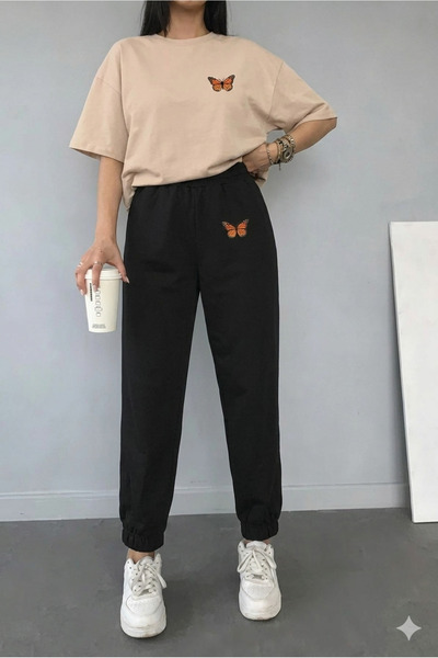 Syndra Women's Butterfly Printed Tracksuit T-Shirt Set