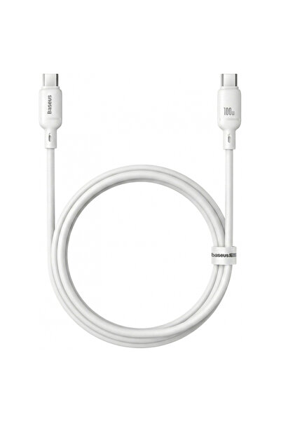 Baseus Καλώδιο Δεδομένων και Φόρτισης USB-C - USB-C Silky, 100W, 1μ, Λευκό P1...