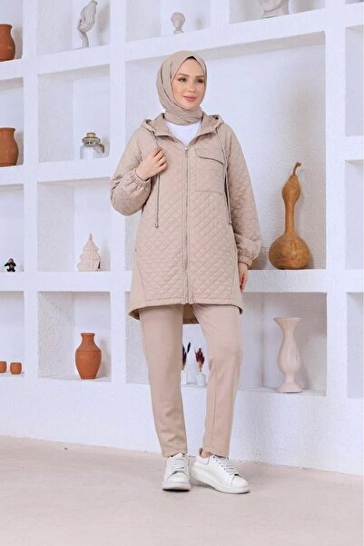 Esma Gündoğdu Quilted set beige