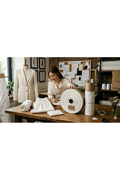 ŞALSERA Beyaz İnce Gabardin Kumaş, Tasarımcılar İçin ( 150 x 100 cm )