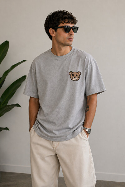 ArtYus Tricou oversize unisex cu imprimeu Minimal Teddy Bear – Tricou casual ...