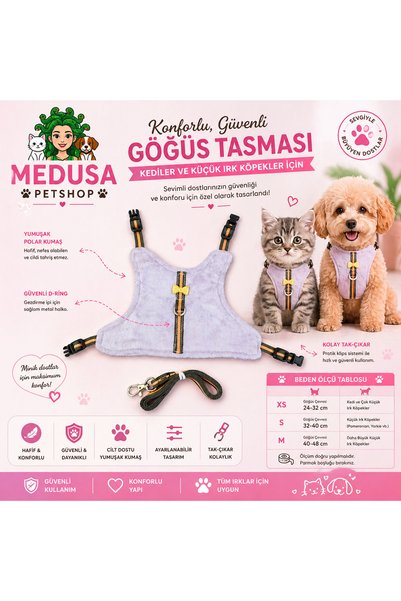 MEDUSA M Beden Kedi Gezdirme Tasması