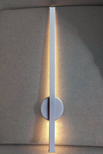 SatışMax Modern Dekoratif Led Duvar Aplik 50 Cm Gümüş 1 Adet PİLLİ GÜNIŞIĞI IŞIK
