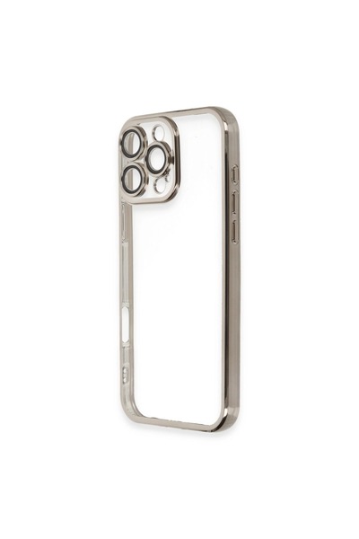 Practials İphone 16 Pro Max Kılıf Lensli Silikon - Titanyum Gri