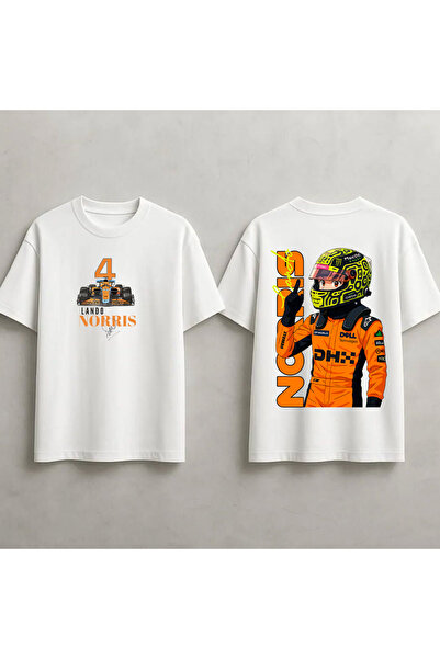 STİL-X Lando Norris Formula 1 Printed Unisex 100% Cotton Oversize T-Shirt