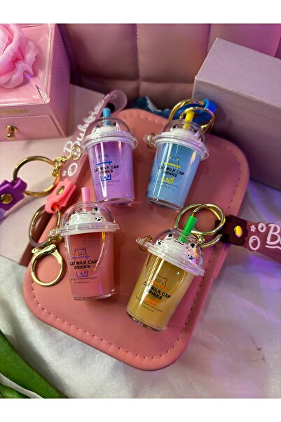 TATLIŞ 1 ADET bubble tea /milkshake model sulu anahtarlık hediyelik çanta süsü