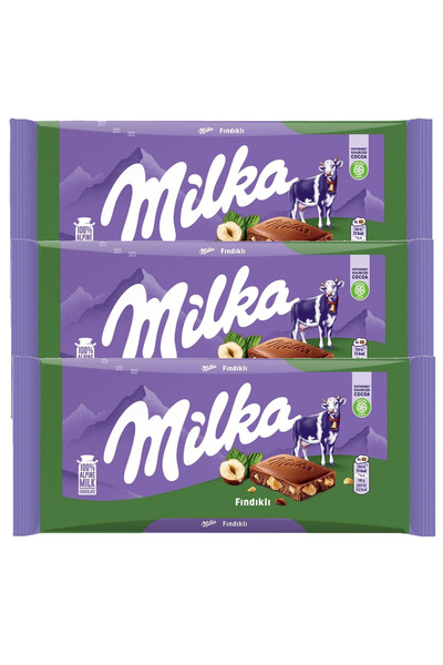 Milka Fındıklı Çikolata 80 gr x 3 Adet