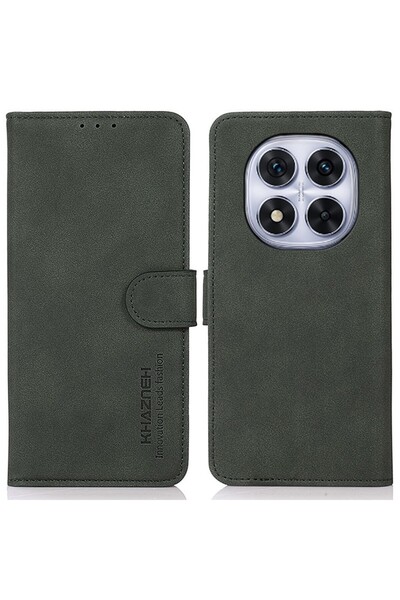 KHAZNEH Retro Leather Θήκη Πορτοφόλι Green (Xiaomi Redmi Note 14 Pro 4G)