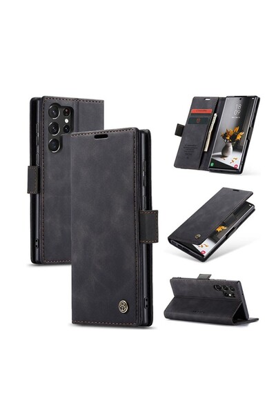 Caseme 013 Retro Θήκη Πορτοφόλι Black (Samsung Galaxy S25 Ultra 5G)