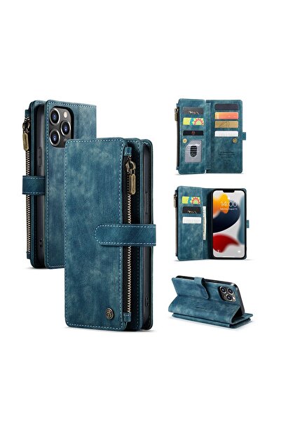 Caseme -C30 Multifunctional Leather Θήκη Πορτοφόλι Blue (Apple iPhone 13 Pro ...