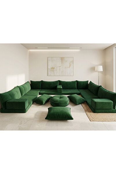 FEYZA DECOR HOME Premium Kadife Modern Şark Köşesi 21 Parça – 20 cm Süngerli ...