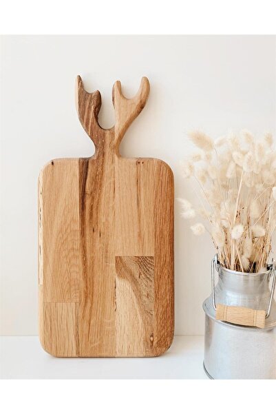 Hestia Home Geyik Başlıklı Ahşap Dekoratif Kesme Tahtası 18 x 36 cm
